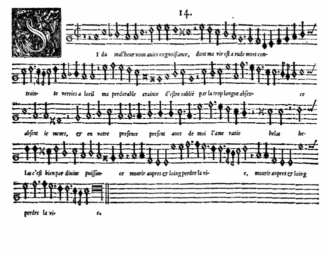 First page of Si du mal'heur vous auies