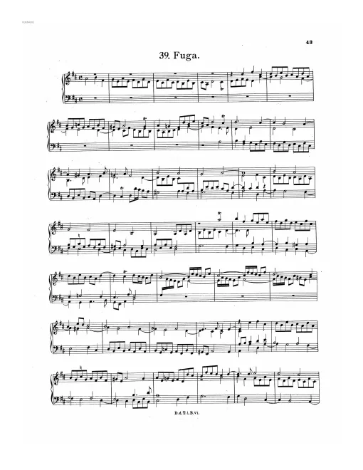 First page of Fugue in D major