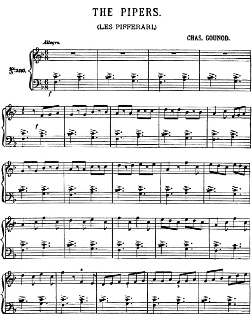 First page of Les pifferari (The Pipers)