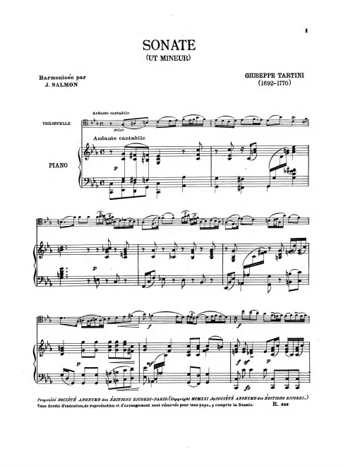 First page of Violin Sonata in C minor