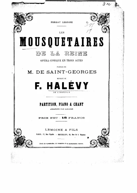 First page of Les mousquetaires de la reine