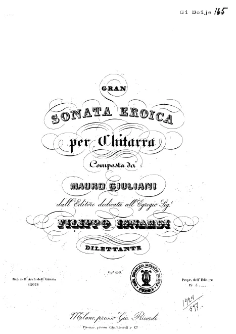 First page of Gran Sonata Eroica, Op.150