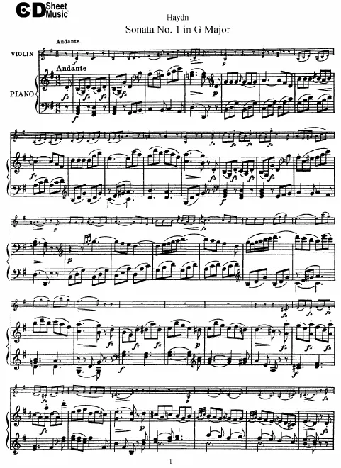 First page of Piano Trio in G major, Hob.XV:32