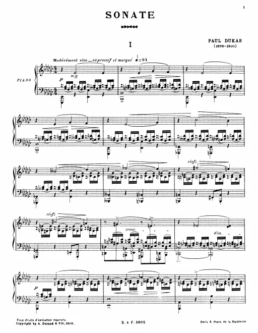 First page of Piano Sonata