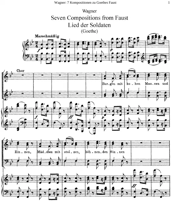 First page of 7 Kompositionen zu Goethes Faust