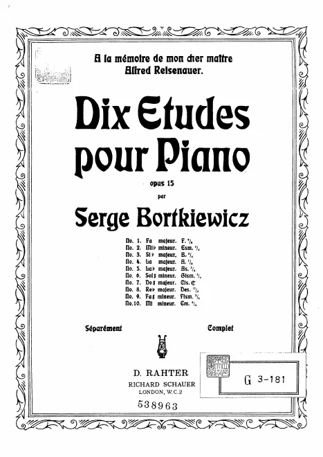 First page of 10 Etudes