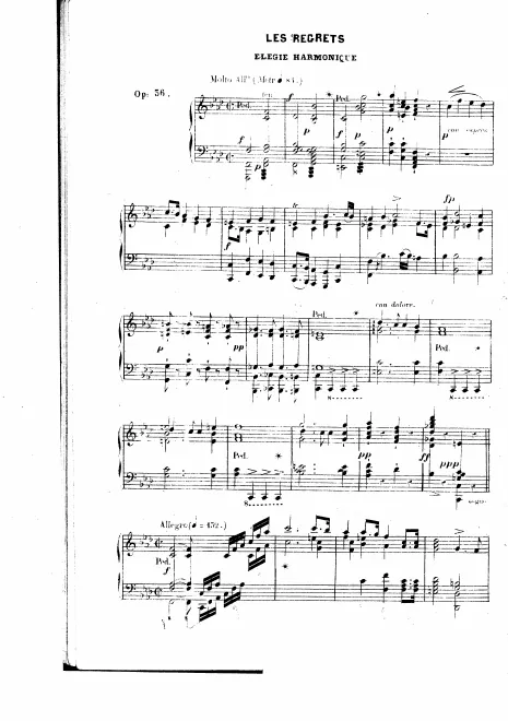 First page of Les regrets