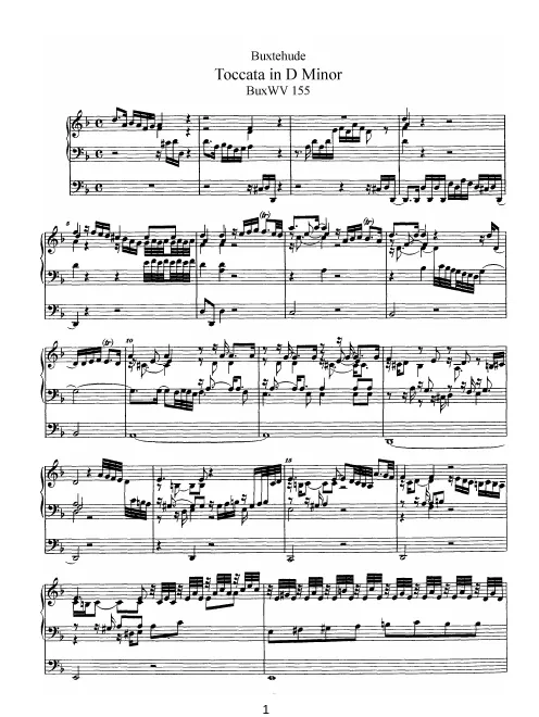 First page of Toccata in D minor