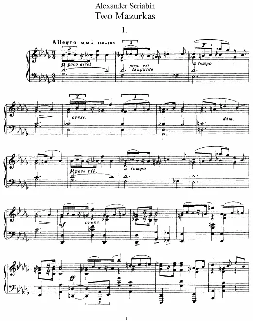First page of 2 Mazurkas