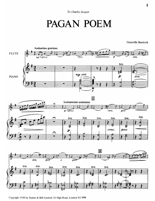 First page of Pagan Poem