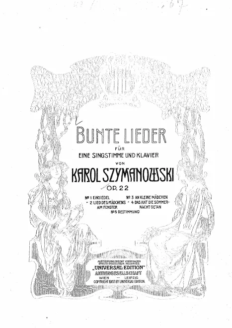 First page of Bunte Lieder