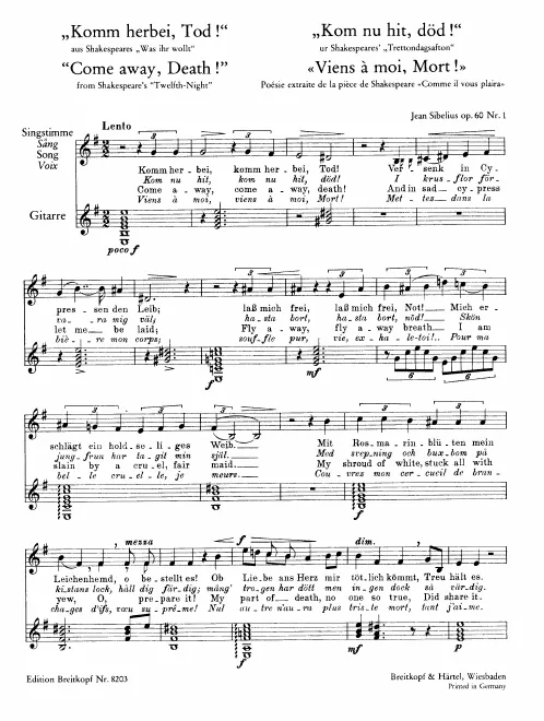 First page of Twelfth Night, Op.60