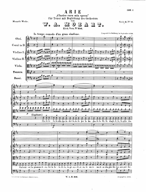 First page of Clarice cara mia sposa
