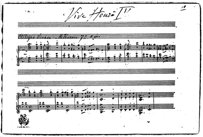 First page of Vive Henri IV