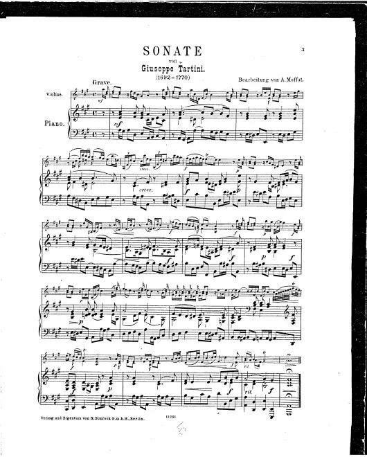 First page of Violin Sonata in A major