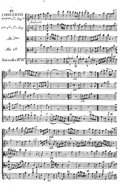 First page of Concerto Grosso in D minor