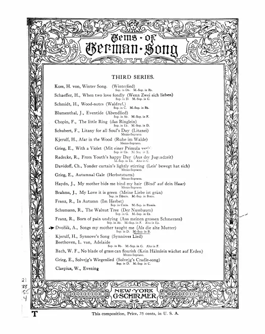 First page of Gypsy Songs
