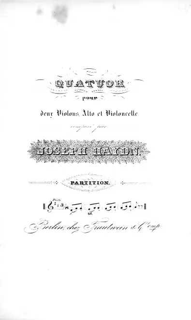 First page of String Quartet in D major