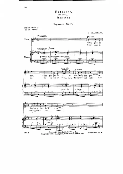 First page of Berceuse