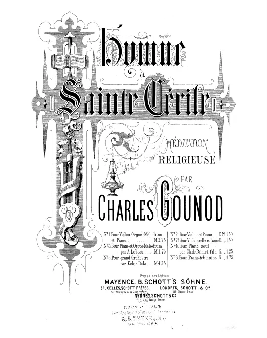 First page of Hymne à Sainte Cécile: Méditation Religieuse