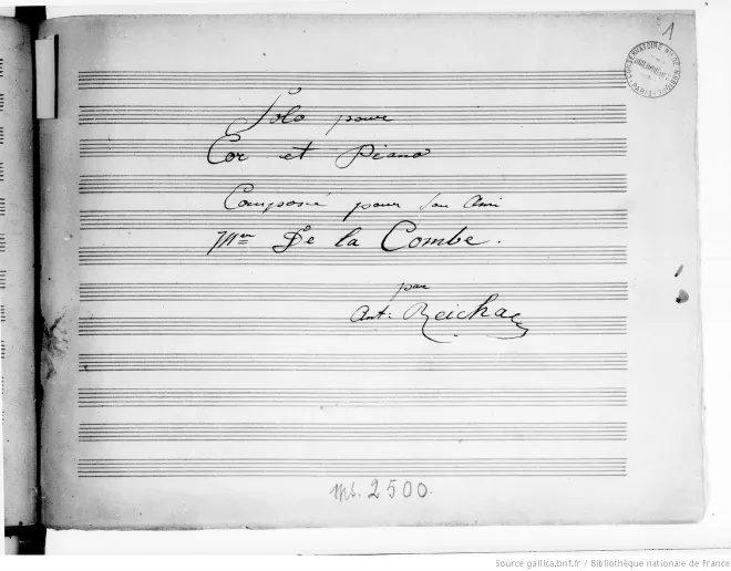 First page of Solo for Horn and Piano