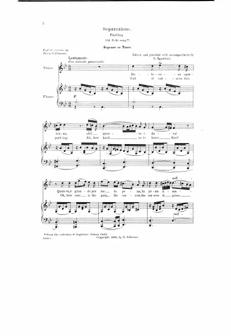 First page of Separazione