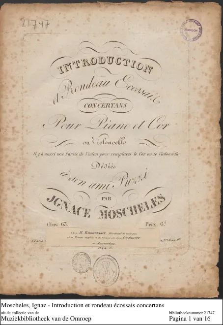 First page of Introduction et rondeau écossais