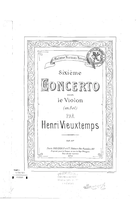 First page of Violin Concerto No.6