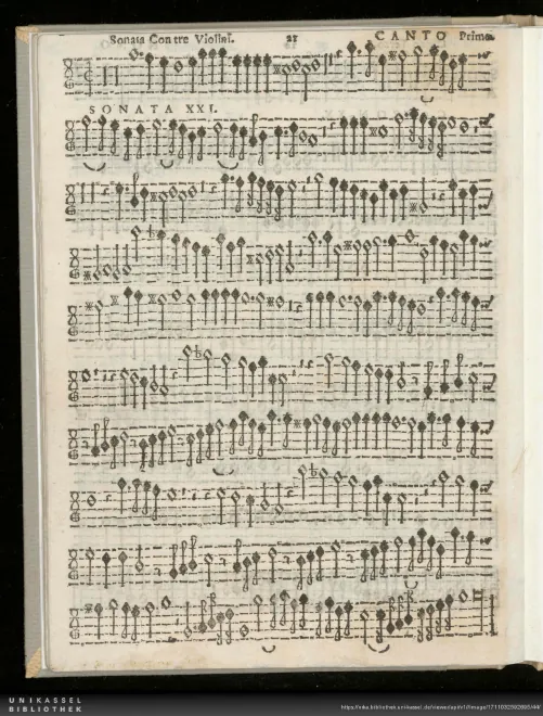 First page of Sonata XXI 'con tre violini'