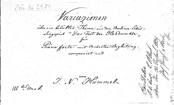 First page of Grand Variations in B-flat major