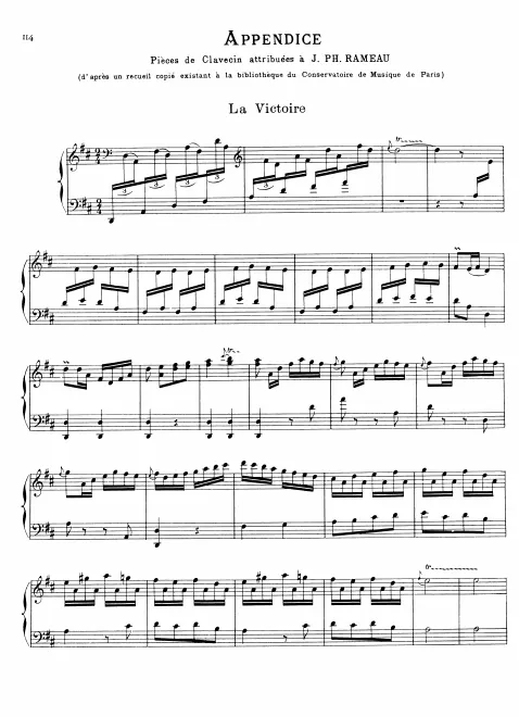 First page of Pièces de clavecin attribuées à Rameau