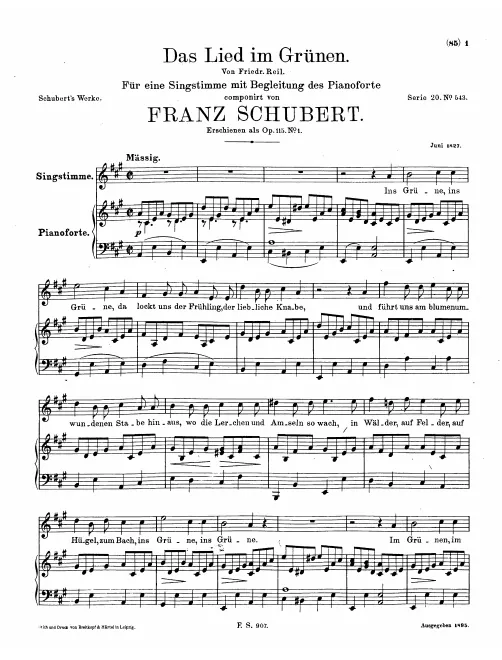 First page of Das Lied im Grünen