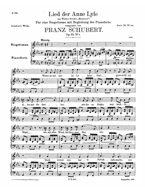 First page of Lied der Anne Lyle