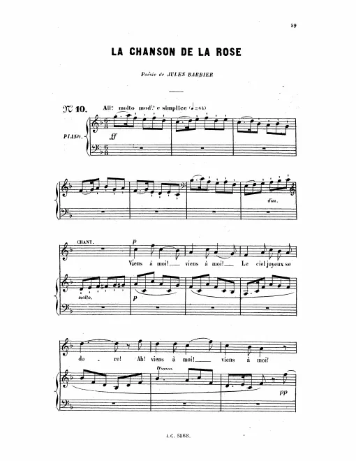 First page of La chanson de la rose