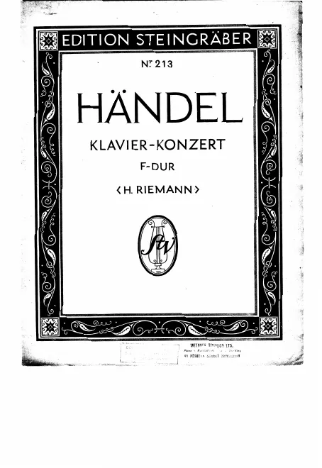 First page of Organ Concerto in F major