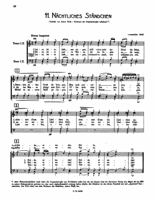 First page of Leise, leise lasst uns singen, Ruhe