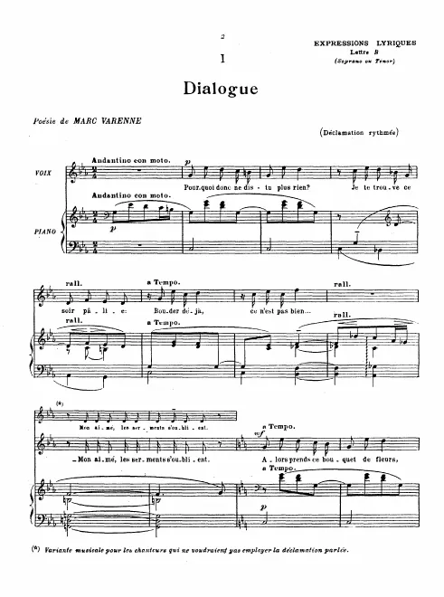First page of Expressions lyriques