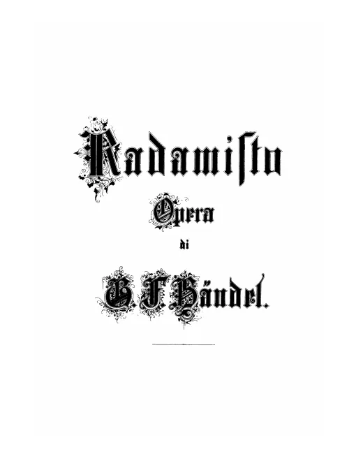 First page of Radamisto