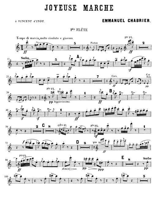 First page of Joyeuse marche