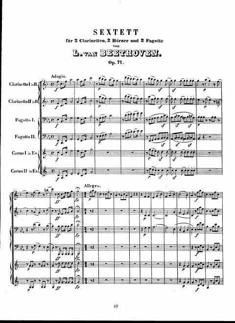 First page of Sextet for Winds