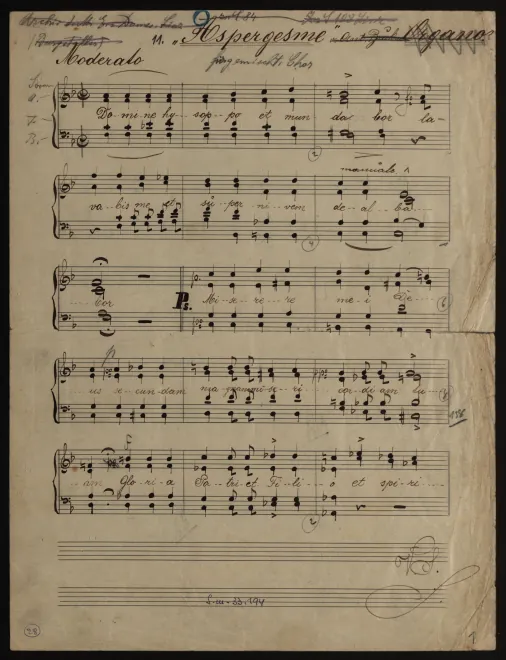 First page of Asperges me