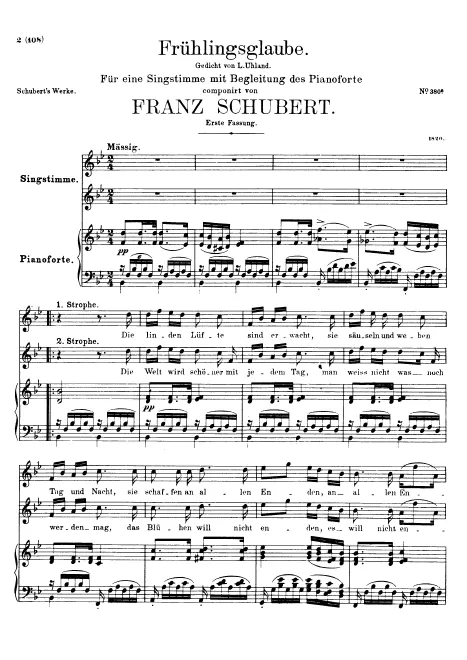 First page of Frühlingsglaube