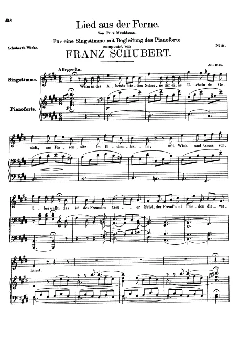 First page of Lied aus der Ferne