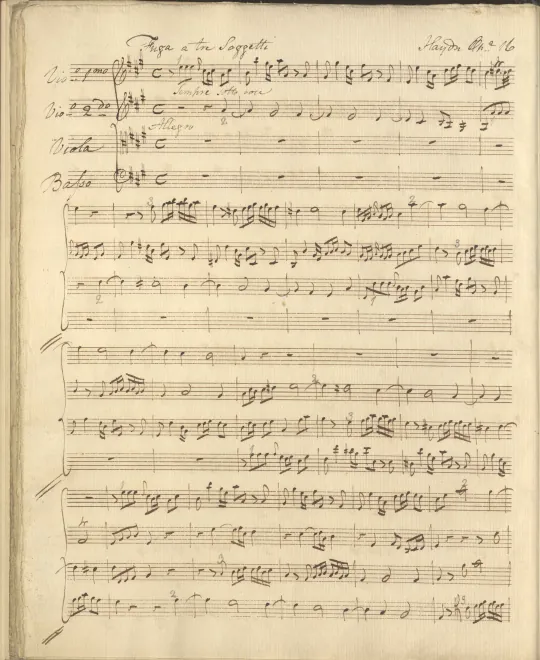 First page of String Quartet in A major