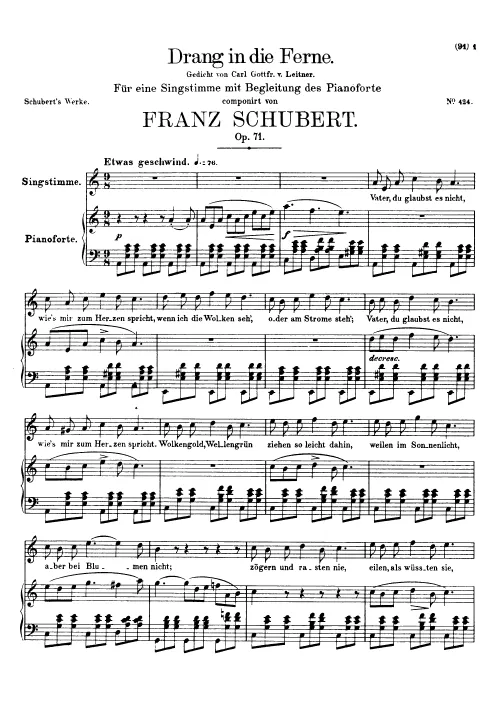 First page of Drang in die Ferne