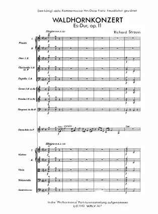 First page of Concerto No.1 for Horn and Orchestra