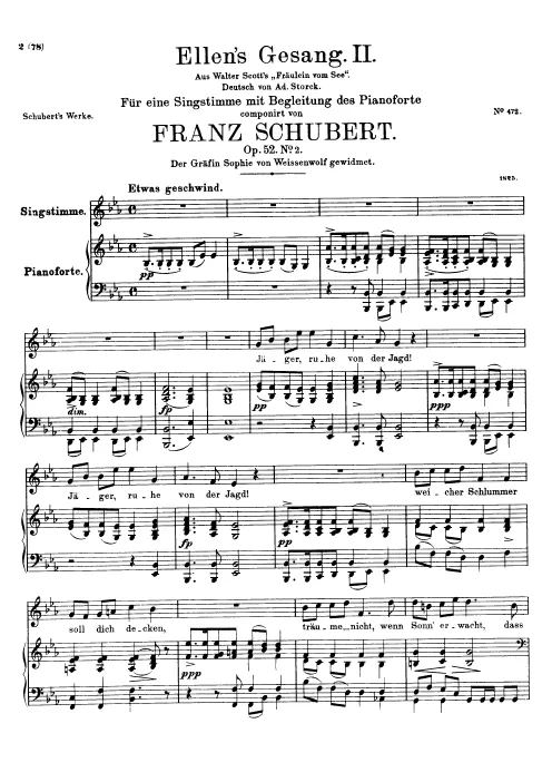 First page of Ellens Gesang