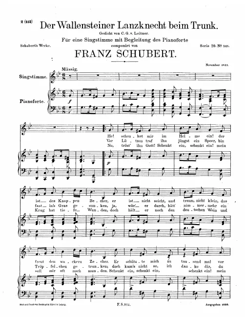 First page of Der Wallensteiner Lanzknecht beim Trunk