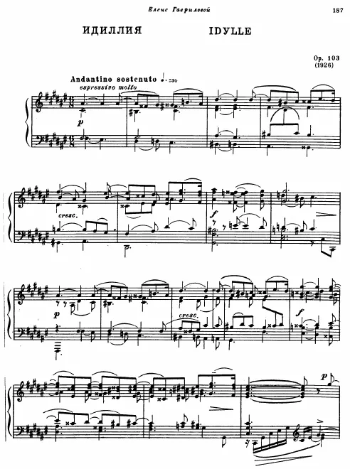 First page of Idylle