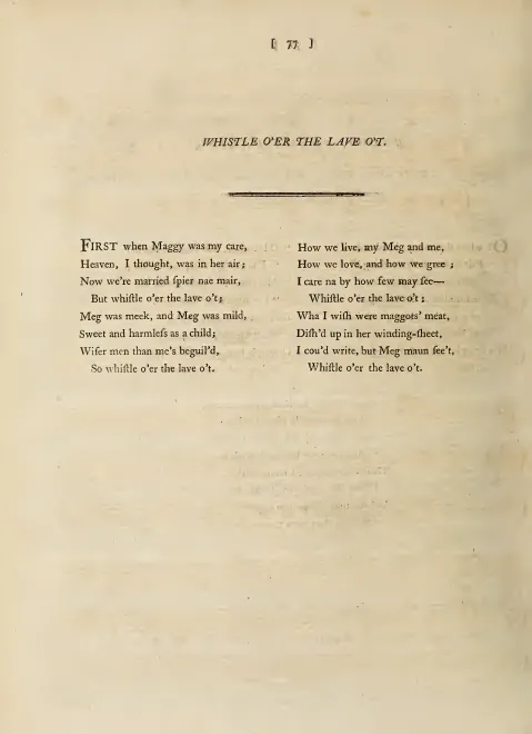 First page of Whistle o'er the lave o't
